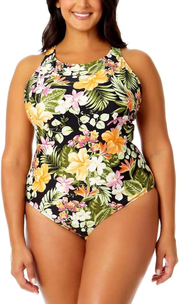 Hurley フローラルプリント ワンピース水着 Hurley Women's UPF 50+ Sun Protection Floral One Piece